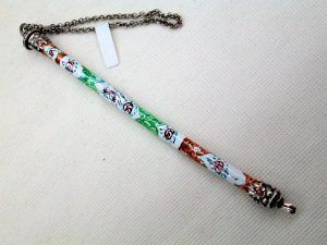 Glass Torah Yad Pointer Enamel contemporary design.You can also order a Bar or Bat Mitzva Torah pointer with colors & size you like .