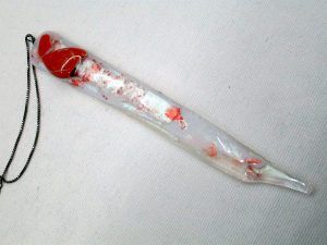 Glass Torah Yad Pointer White handmade pointer contemporary design.You can also order a Bar or Bat Mitzva Torah pointer with colors & size you like .
