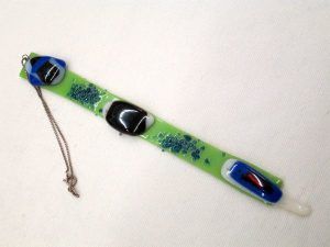 Glass Torah Yad Pointer Blue Green contemporary design.You can also order a Bar or Bat Mitzva Torah pointer with colors & size you like .
