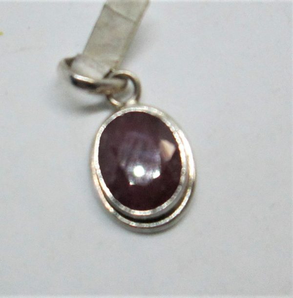Handmade sterling silver pendant Ruby big genuine stone. Dimension 4.7 cm X 4.4 cm X 0.7 cm approximately.