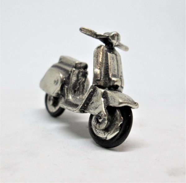Sterling Silver Miniature Sculpture Vespa Motorcycle.   Miniature sterling silver sculptures wide range of original and different designs