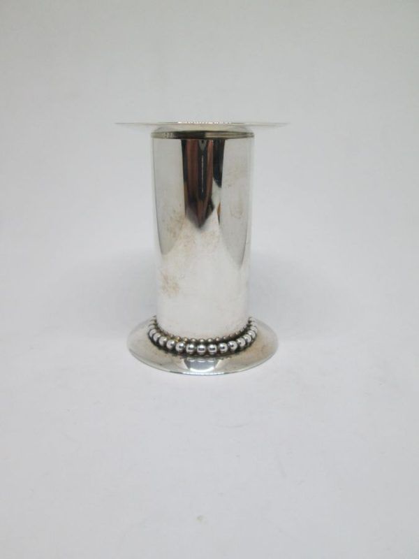 Handmade sterling silver Havdalah candle holder Bier with silver pearl beads made by Bier. Dimension diameter 5 cm X 6.9 cm approximately.