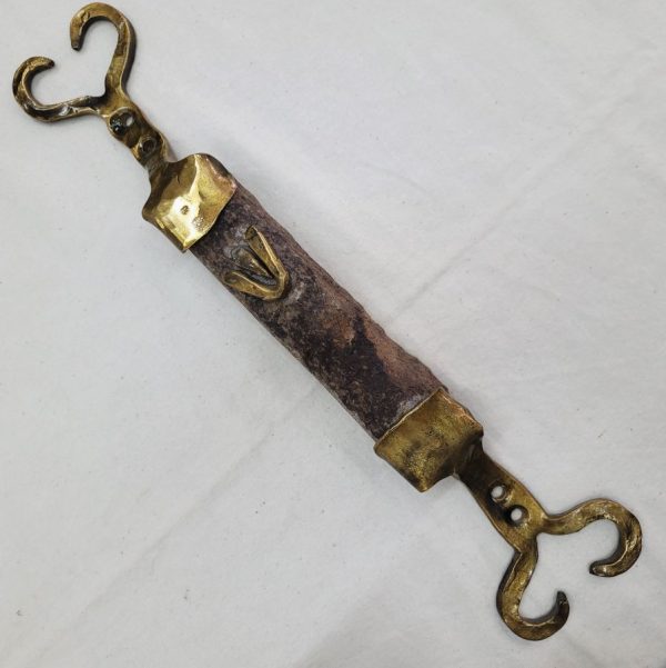 Contemporary designed carved Galilee stone Mezuzah with caste bronze frame by B. Dov. Dimension 4 cm X 3.8 cm X 35 cm approximately.