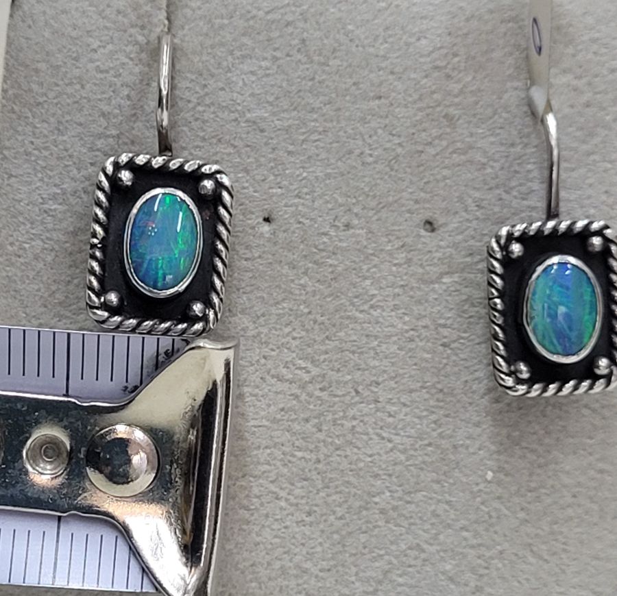Oval Opal stone earrings - Image 5