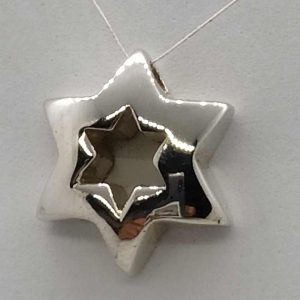 Magen David Pendant Shiny suitable with a round plain snake chain for additional price. Dimension 2 cm X 1.8 cm X 0.5 cm approximately.