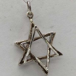Handmade sterling silver contemporary David Star wires pendant  forming a contemporary Star of David shape 1.7 cm X 2 cm X 0.45.