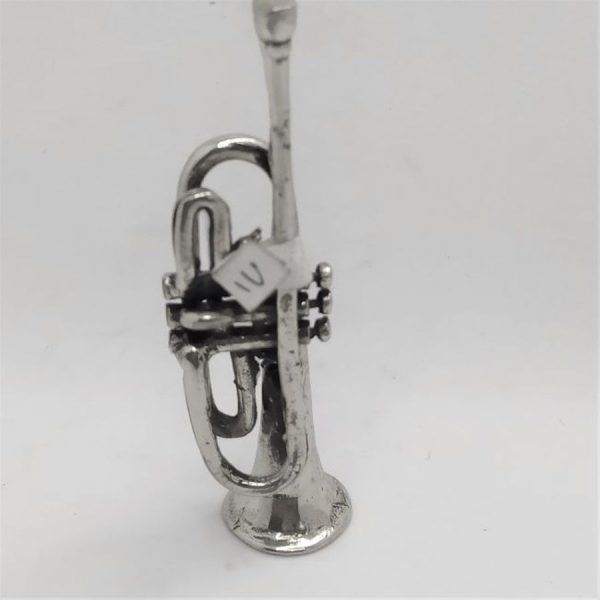 Handmade sterling Silver Miniature Sculpture Trumpet. I have in stock many music instrument like violin , guitar, and more musical items.