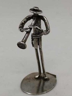 Sterling Silver Miniature Sculptures Hassid Blowing Trumpet. I have in stock Samson , a funny dentist, man celebrating Passover.