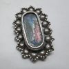 Handmade sterling silver genuine Roman glass brooch set with genuine Roman glass can be used also as a pin. Dimension 2.3 cm X 3.5 cm approximately.