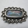 Handmade sterling silver genuine Roman glass brooch set with genuine Roman glass can be used also as a pin. Dimension 2.3 cm X 3.5 cm approximately.