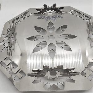 Passover Pesah Matzah Dish Stainless Sunflower Stainless Steel by Schwartz with signature & numbered. Dimension 27 cm X 27 cm X 5.5 cm.