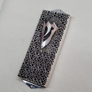 Mezuzah Sterling Silver Wide. Handmade sterling silver Yemenite filigree Mezuzah suitable for parchment up to 8.5 cm.
