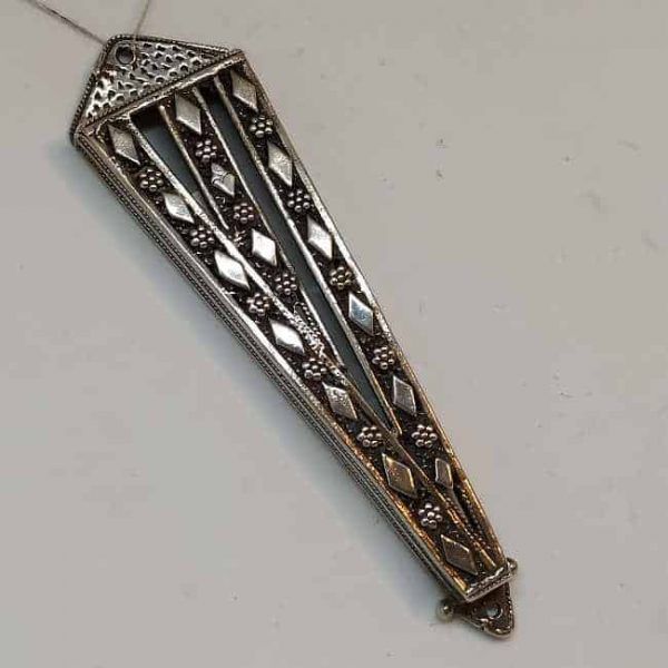 Mezuzah Sterling Silver Filigree. The mezuzah should be hung on the right side of the door, on the top third of the doorway.