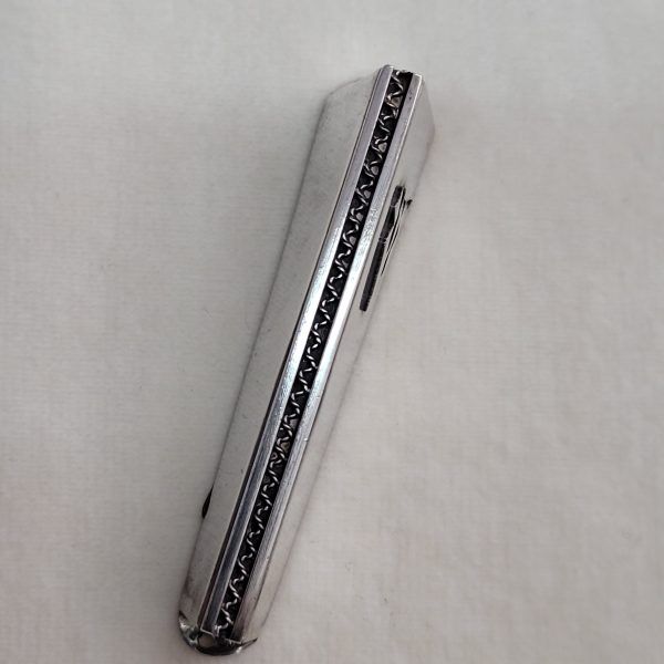 Handmade Mezuzah Sterling Silver Triangle with Yemenite filigree suitable for parchment up to 6 cm made in Israel 1960's.