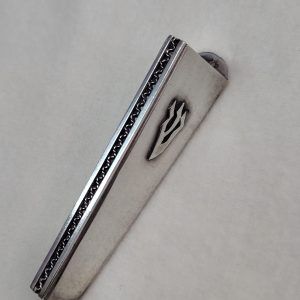 Handmade Mezuzah Sterling Silver Triangle with Yemenite filigree suitable for parchment up to 6 cm made in Israel 1960's.
