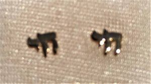 Earings Gold Hay Mini size 14 Carat gold handmade. Hay design stud earings handmade . Dimension 0.55 cm X 0.5 cm approximately.