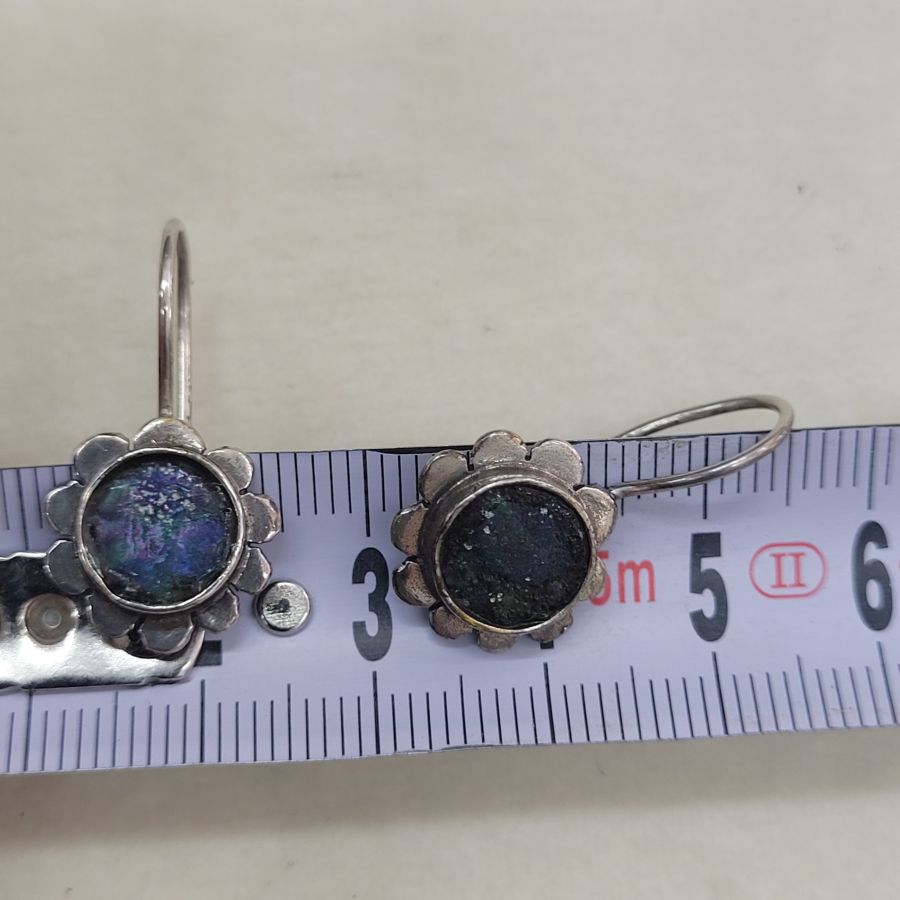 Earrings Roman glass sunflower - Image 4