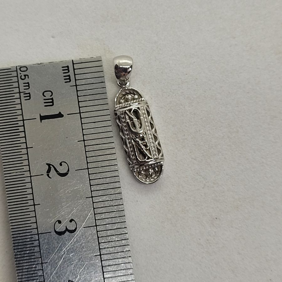 Filigree Mezuzah pendant white - Image 5