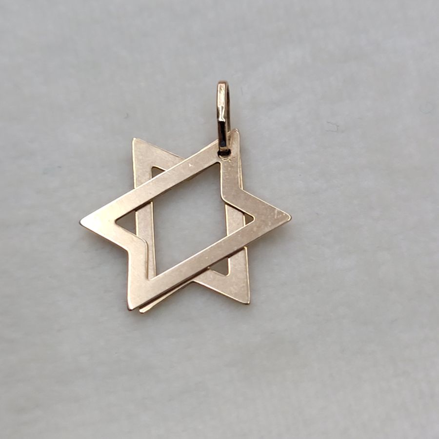 Gold MagenDavid Pendant Mobile.14 Carat Gold Magen David Star Pendant Mobile Small handmade 14 carat gold mobile star of David 2 parts.