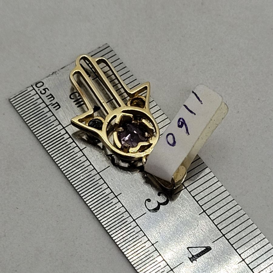 Gold Hamsa 3 Stones - Image 5