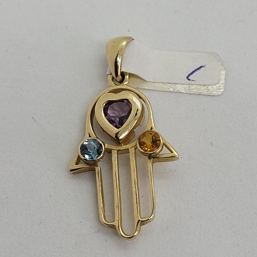 Gold Hamsa 3 Stones - Image 6