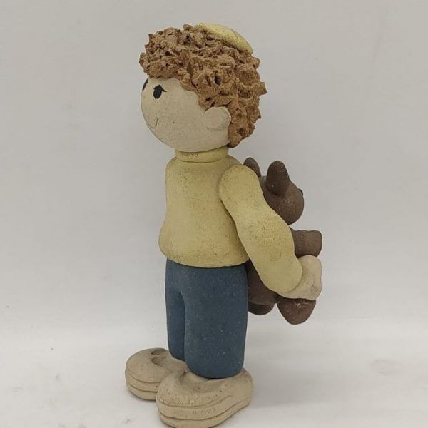Handmade Simple Son Ceramic Sculpture from the four sons from the Haggadah made by Sakolovsky. There are more various characters in stock of her creations.