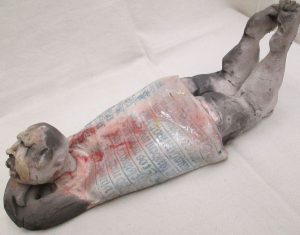 Ceramic Sculptures Shabby Man Handmade. S. Factor has made this beautiful glazed Roku ceramic shabby man lying down enjoying the sun.