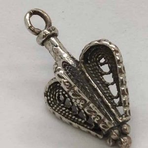 Chanuka Hanukah Dreidel Sevivon Silver Yemenite Filigree Miniature pendant handmade. It can be used as a pendant as well. Dimension 1.1 cm X 1.1 cm .