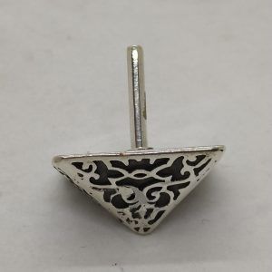 Dreidel Cut Out Triangles handmade. Handmade sterling silver dreidel cut out triangles by S. Ghatan ( Katan). Size 2.8 cm X 2.8 cm X 3.3 cm.