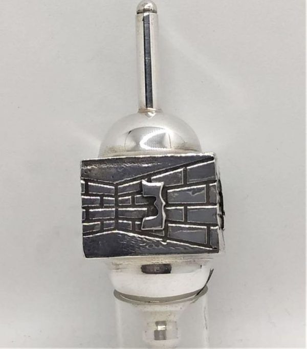Dreidel Sevivon Square Kotel handmade. Handmade sterling silver dreidel silver square Kotel contemporary Kotel design 2.7 cm X 2.7 X 7.5 cm.