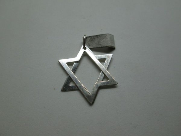Contemporary sterling silver Magen David Pendant Mobile 2 parts of David star mobile forming star shape once hung on chain.
