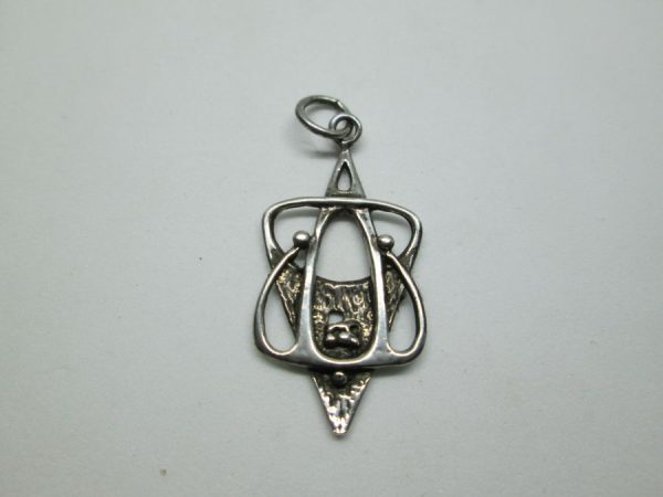 Handmade original sterling silver Magen David star abstract contemporary style.  Dimension 3.4 cm X 1.45 cm  approximately.