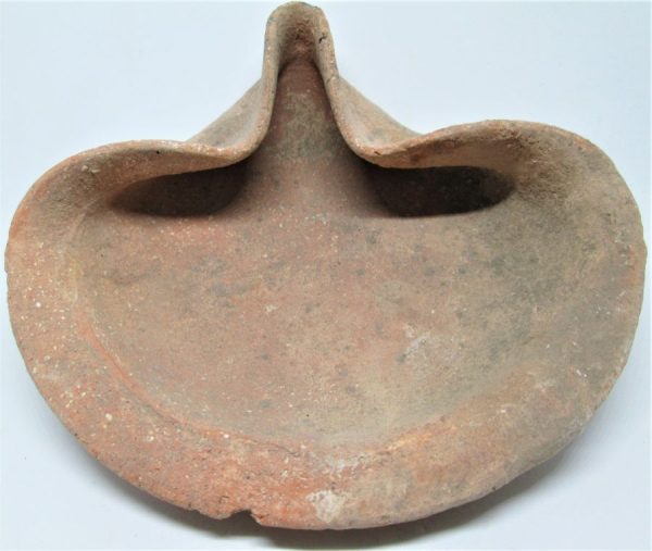 Antique Oil Lamp Shell Shape King David era  1500 BC. The shell shape style used as before using pottery oil lamps, they used big shells.