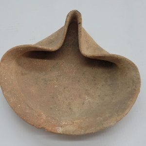 Antique Oil Lamp Shell Shape King David era  1500 BC. The shell shape style used as before using pottery oil lamps, they used big shells.