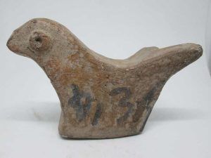 Genuine antique pottery dove statue shape ( missing a side of tail) 1800 BC. Part of private collection. Dimension 9.8 cm X 3.3 cm X 6.4 cm.