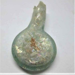 Genuine antique Small roman glass amphora found in Israel 1st century BC.  One can see the antique patina on it  made two millennium ago.