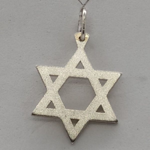 Handmade sterling silver traditional shape MagenDavid 45 Tiny Stars all carved over star. Dimension 1.7 cm X 2.3 cm X 0.1 cm