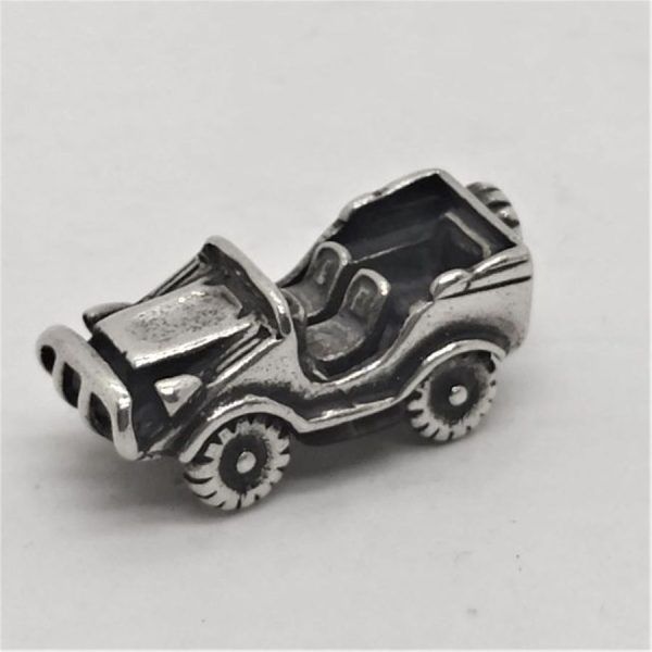 Handmade sterling Silver Miniature Jeep Car with open roof. Miniature sterling silver sculptures wide range of original and different designs.