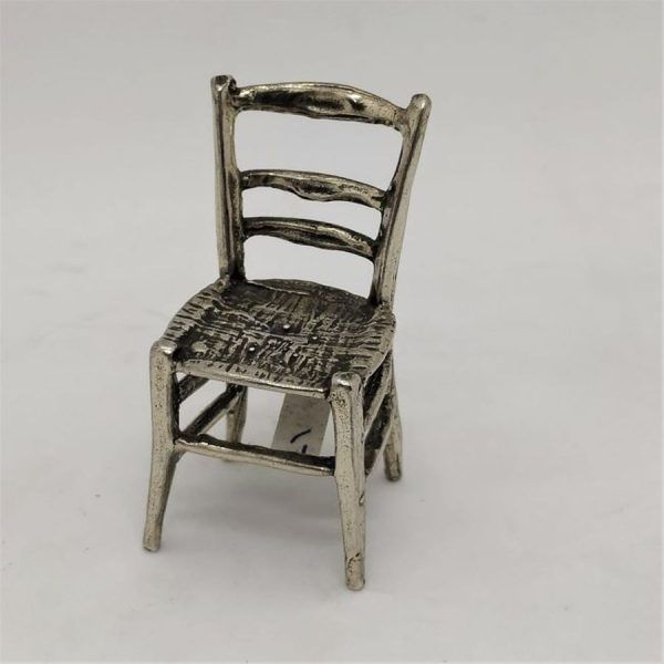 Silver Miniature Straw Chair Sculpture handmade like the old chairs made years ago with straw. Miniature sculptures wide range designs.