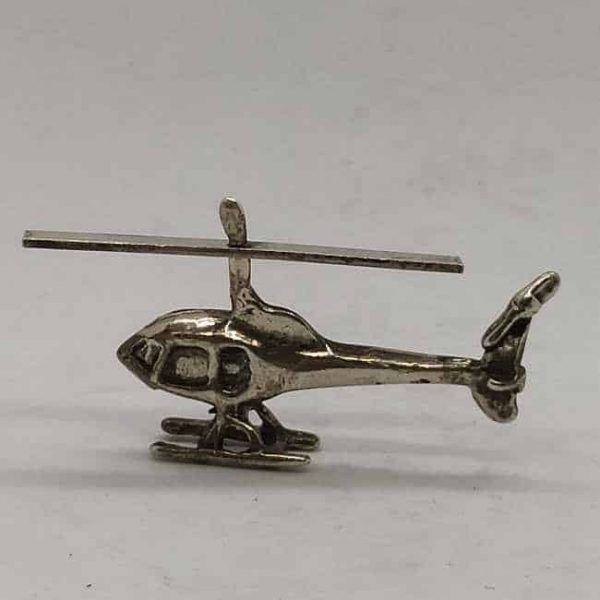 Sterling Silver Miniature Sculptures Maritime Helicopter handmade . Dimension 0.7 cm X 3.6 cm X 2 cm approximately. .https://www.ebay.com/itm/163755916259﻿