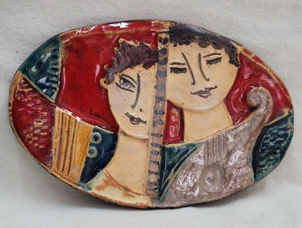 Handmade glazed ceramic David Johnathan ceramic tile oval in spite many contrasting themes that might separate their friendship.