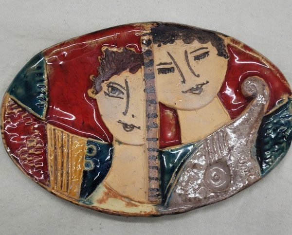 Handmade glazed ceramic David Johnathan ceramic tile oval in spite many contrasting themes that might separate their friendship.