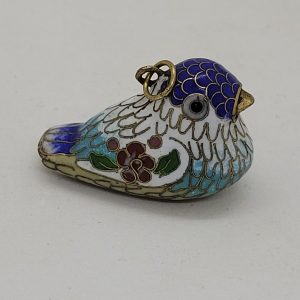 Silver Pendant Starling Bird Handmade and enameled. Sterling silver pendant handmade cloisonné enamel little blue Starling bird.