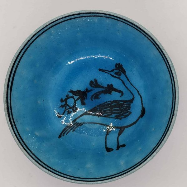 Glazed Ceramic Blue Bowl handmade.Vintage handmade glazed blue ceramic bowl made in Persia early 20th century. Dimension diameter 12.8 cm X 8 cm .