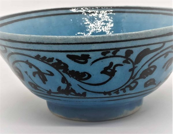 Glazed Ceramic Blue Bowl handmade.Vintage handmade glazed blue ceramic bowl made in Persia early 20th century. Dimension diameter 12.8 cm X 8 cm .