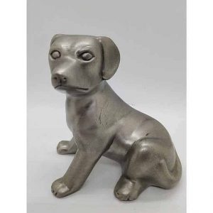 Pewter Sculpture Puppy Dog handmade pewter modern sculpture.  The sculpture is not signed and the artist is unknown, but the puppy dog is very cute. .