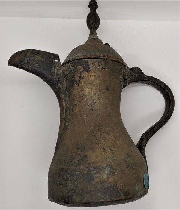 Handmade Vintage Simple Coffee Kettle from middle east early twenties century with simple smooth designs. Dimension 27 cm X 12 cm X 27 cm.