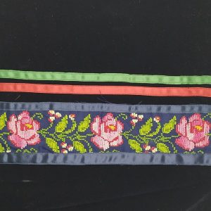 Handmade Tallit Bag Roses Embroidery with three rose flowers embroidered  over black velvet with cotton thread. Made in Israel .