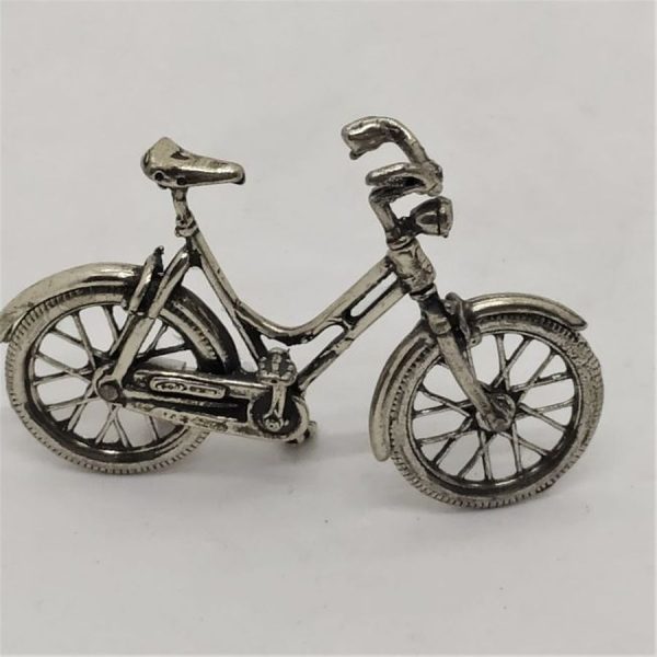 Handmade sterling silver Miniature Sculpture Female Bike. Miniature sterling silver sculptures wide range of original and different designs.