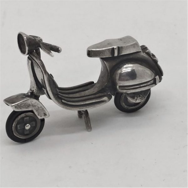 Sterling Silver miniature statue Vespa Motorcycle. Miniature sterling silver sculptures wide range of original and different designs.